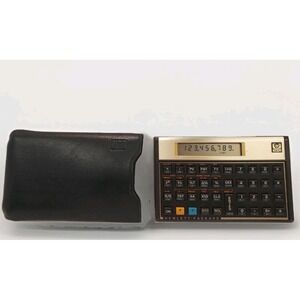 Vintage Hewlett-Packard HP 12C Financial Calculator Gold w/ Original Case Tested